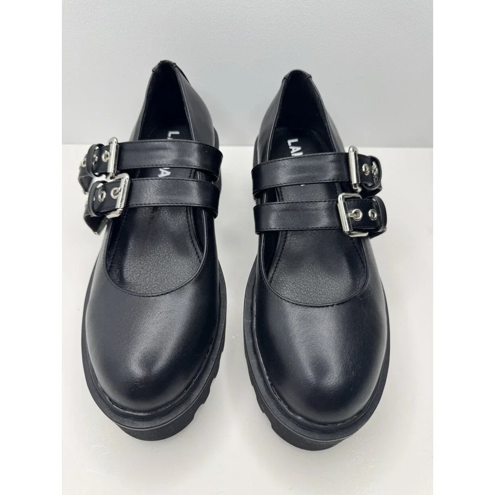 LaModa Dolls Kills Black chunky platform mary janes size 7